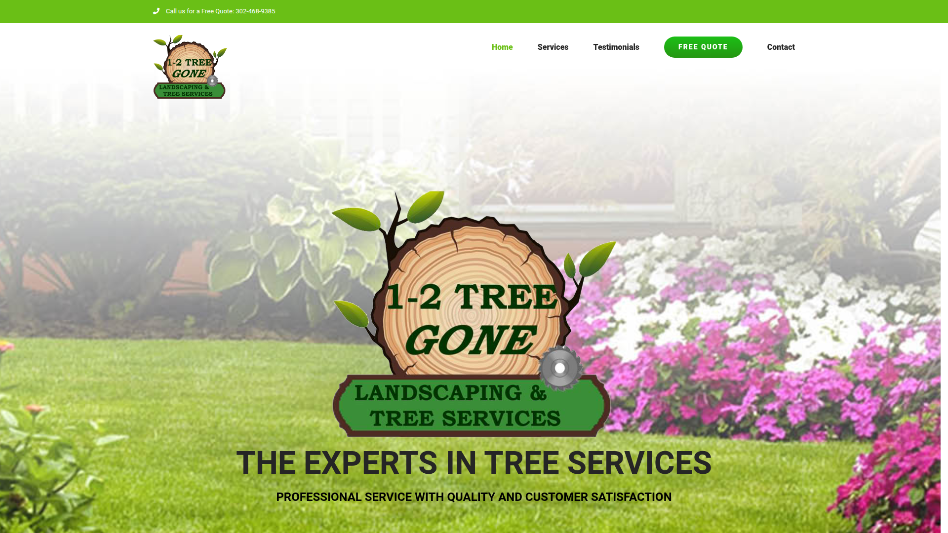 Tree removal and landscaping company website with quote request system