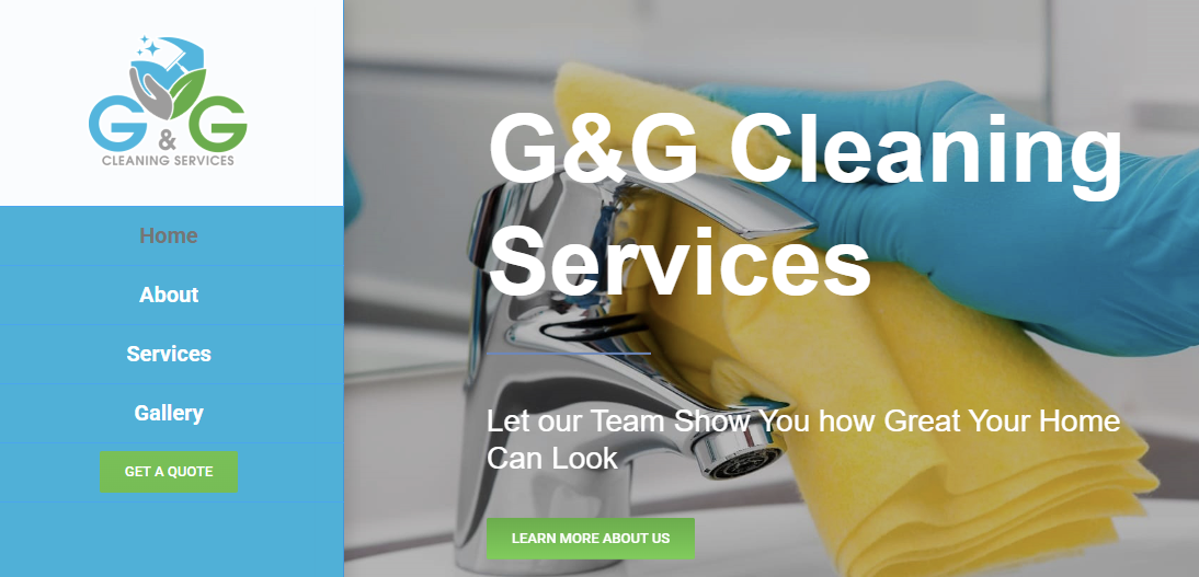 Professional cleaning services company website with online booking